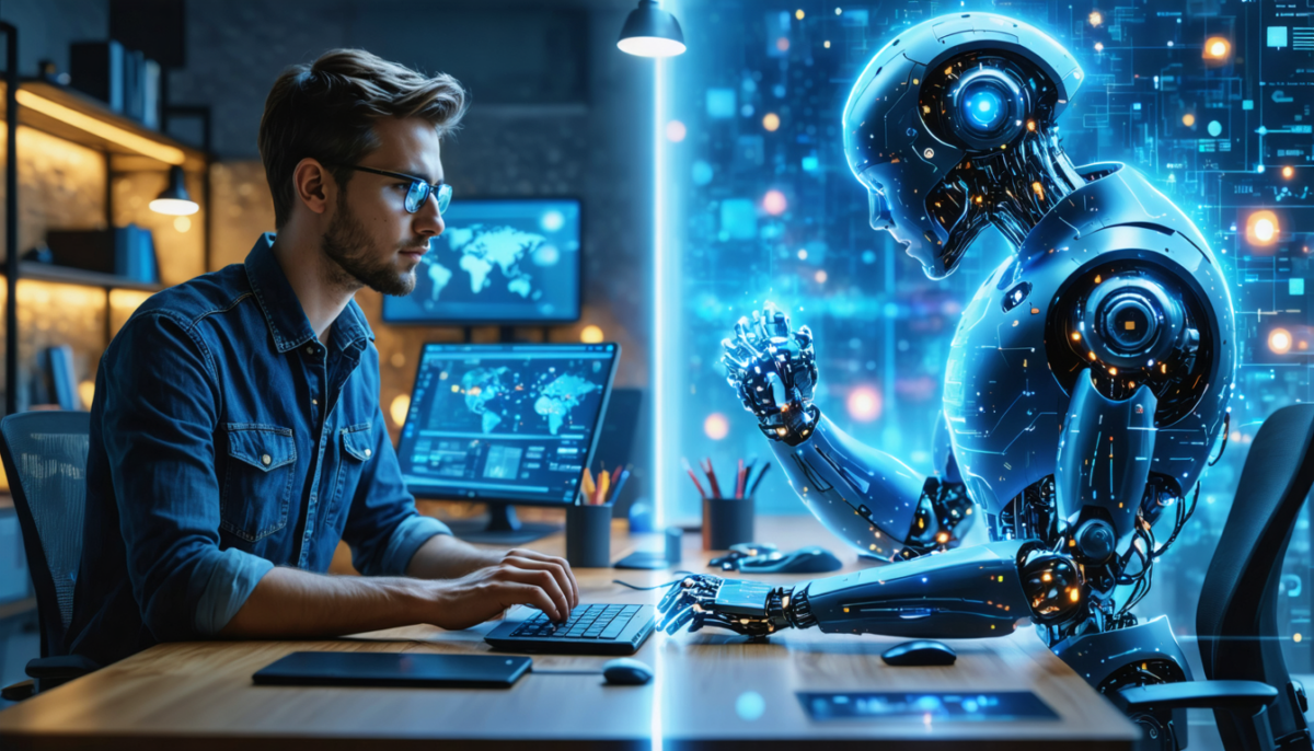 découvrez comment l'intelligence artificielle transforme le métier de développeur, entre opportunités révolutionnaires et défis potentiels à venir.